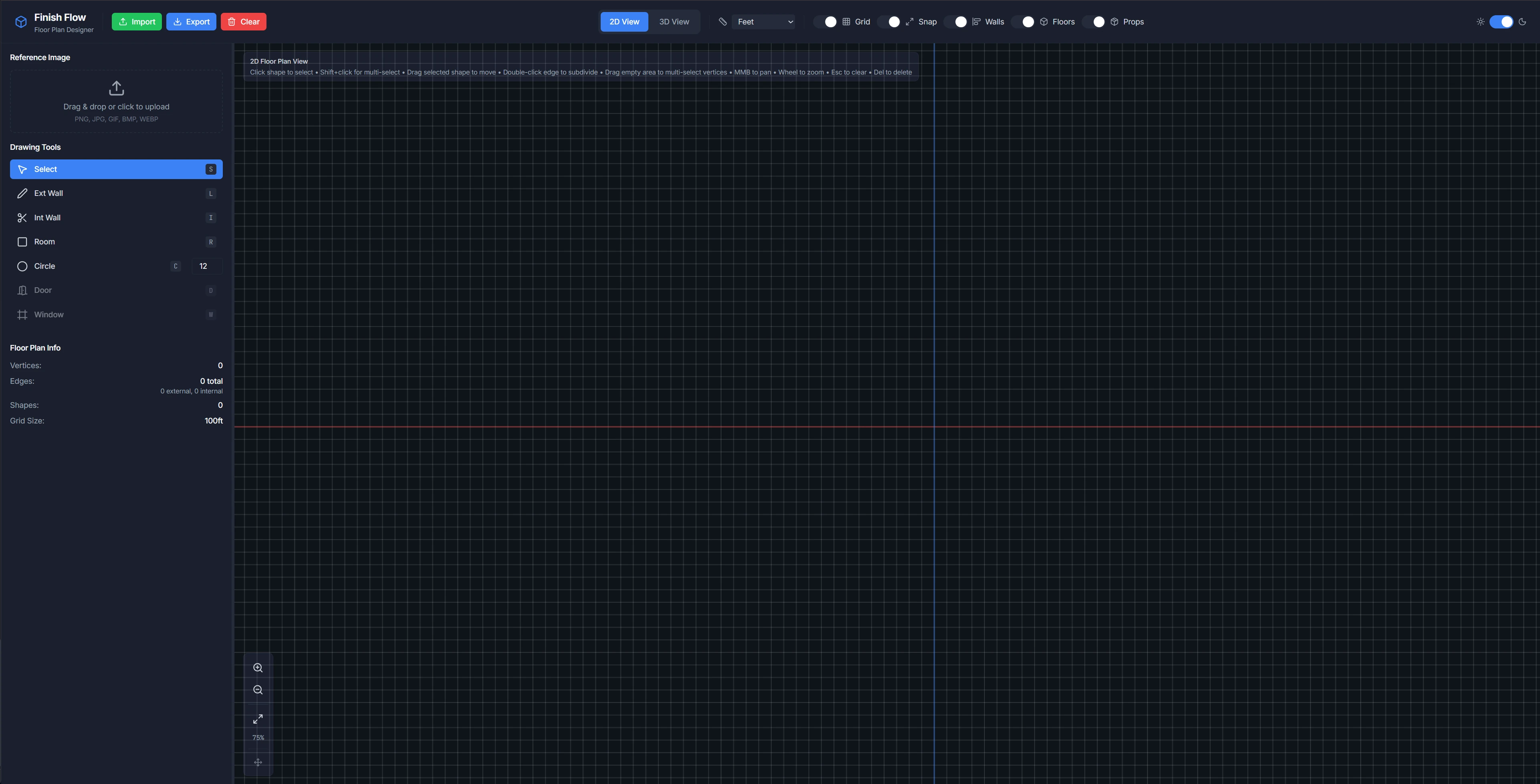 FinishFlow editor interface